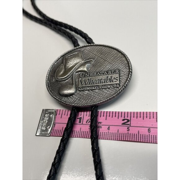 RARE Unbeatable Wheatables Country Tour Music Festival ‘94 Bolo Tie Black A44 - Picture 11 of 11